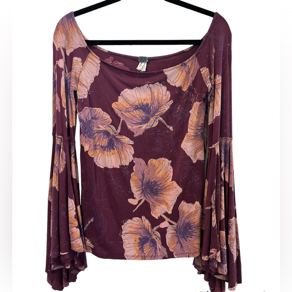 Free People FP We The Free SEXY GORGEOUS floral slinky off-shoulder top M